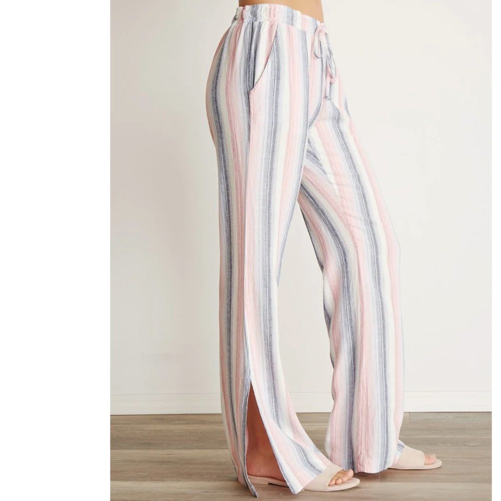 Cloth & Stone Side Slit Hem Linen Wide Leg Pants